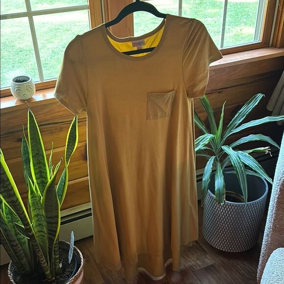 LuLaRoe Golden Short Sleeve Dress - Picture 3 of 4